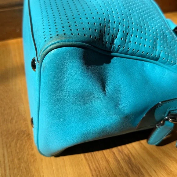 COACH Legacy Haley Perforated Satchel Bag Robin Blue Hangtag Style # 23577 - Picture 12 of 16